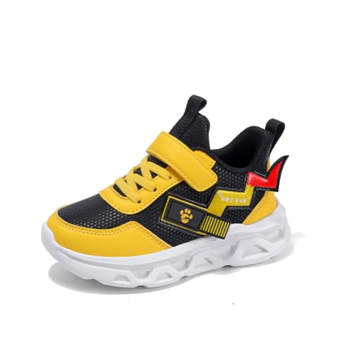 Kinderschuhe Wasserdichtes Leder Jungen Sportschuhe Mädchen Turnschuhe Laufschuhe Outdoor Walking Jogging Running Fitnesss Tennis rutschfest Hallenschuhe Gelb EU 32 von Ouoruee