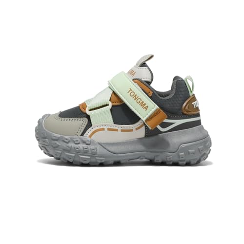 Kinderschuhe Wasserdichtes Leder Jungen Sportschuhe Mädchen Turnschuhe Laufschuhe Outdoor Walking Jogging Running Fitnesss Tennis rutschfest Hallenschuhe Grau EU 32 von Ouoruee