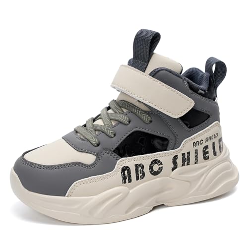 Kinderschuhe Wasserdichtes Leder Jungen Sportschuhe Mädchen Turnschuhe Laufschuhe Outdoor Walking Jogging Running Fitnesss Tennis rutschfest Hallenschuhe Grau EU 39 von Ouoruee