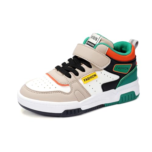 Kinderschuhe Wasserdichtes Leder Jungen Sportschuhe Mädchen Turnschuhe Laufschuhe Outdoor Walking Jogging Running Fitnesss Tennis rutschfest Hallenschuhe Grün EU 29 von Ouoruee