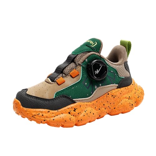 Kinderschuhe Wasserdichtes Leder Jungen Sportschuhe Mädchen Turnschuhe Laufschuhe Outdoor Walking Jogging Running Fitnesss Tennis rutschfest Hallenschuhe Grün-Gelb EU 39 von Ouoruee
