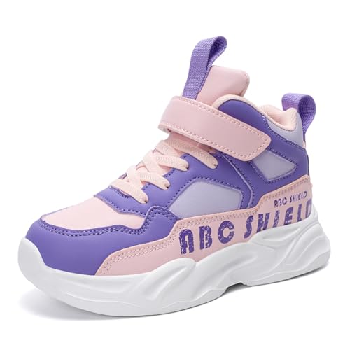 Kinderschuhe Wasserdichtes Leder Jungen Sportschuhe Mädchen Turnschuhe Laufschuhe Outdoor Walking Jogging Running Fitnesss Tennis rutschfest Hallenschuhe Lila EU 30 von Ouoruee