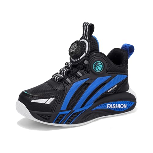 Kinderschuhe Wasserdichtes Leder Jungen Sportschuhe Mädchen Turnschuhe Laufschuhe Outdoor Walking Jogging Running Fitnesss Tennis rutschfest Hallenschuhe Schwarz-Blau EU 31 von Ouoruee