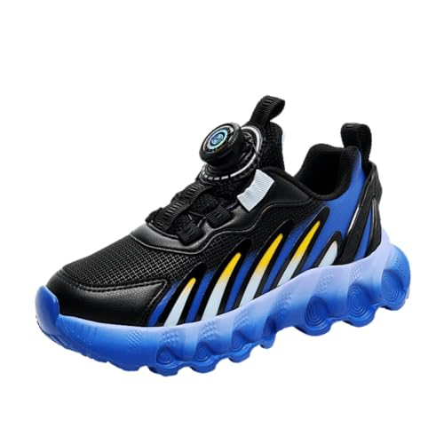 Kinderschuhe Wasserdichtes Leder Jungen Sportschuhe Mädchen Turnschuhe Laufschuhe Outdoor Walking Jogging Running Fitnesss Tennis rutschfest Hallenschuhe Schwarz-Blau EU 36 von Ouoruee