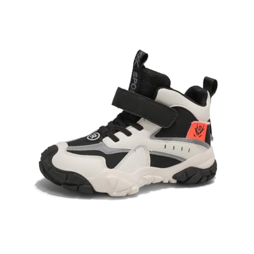 Kinderschuhe Wasserdichtes Leder Jungen Sportschuhe Mädchen Turnschuhe Laufschuhe Outdoor Walking Jogging Running Fitnesss Tennis rutschfest Hallenschuhe Schwarz EU 33 von Ouoruee