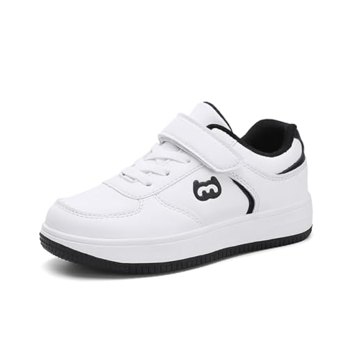 Kinderschuhe Wasserdichtes Leder Jungen Sportschuhe Mädchen Turnschuhe Laufschuhe Outdoor Walking Jogging Running Fitnesss Tennis rutschfest Hallenschuhe Schwarz EU 34 von Ouoruee