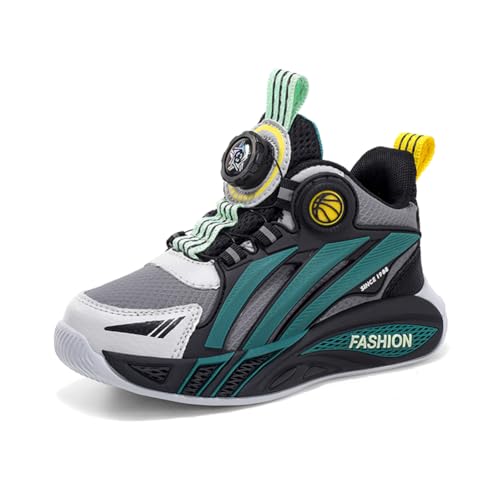 Kinderschuhe Wasserdichtes Leder Jungen Sportschuhe Mädchen Turnschuhe Laufschuhe Outdoor Walking Jogging Running Fitnesss Tennis rutschfest Hallenschuhe Schwarz-Grün EU 28 von Ouoruee