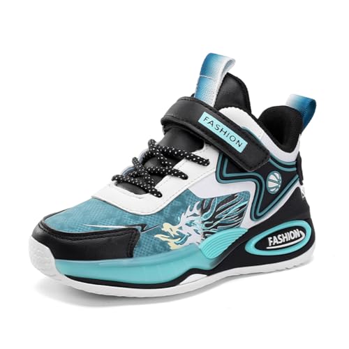 Kinderschuhe Wasserdichtes Leder Jungen Sportschuhe Mädchen Turnschuhe Laufschuhe Outdoor Walking Jogging Running Fitnesss Tennis rutschfest Hallenschuhe Schwarz-Grün EU 29 von Ouoruee