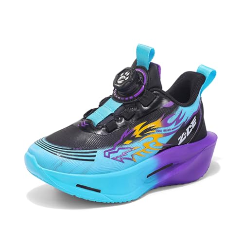 Kinderschuhe Wasserdichtes Leder Jungen Sportschuhe Mädchen Turnschuhe Laufschuhe Outdoor Walking Jogging Running Fitnesss Tennis rutschfest Hallenschuhe Schwarz-Lila EU 31 von Ouoruee