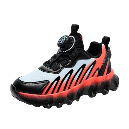 Kinderschuhe Wasserdichtes Leder Jungen Sportschuhe Mädchen Turnschuhe Laufschuhe Outdoor Walking Jogging Running Fitnesss Tennis rutschfest Hallenschuhe Schwarz-Rot EU 31 von Ouoruee