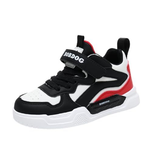 Kinderschuhe Wasserdichtes Leder Jungen Sportschuhe Mädchen Turnschuhe Laufschuhe Outdoor Walking Jogging Running Fitnesss Tennis rutschfest Hallenschuhe Schwarz-Rot EU 35 von Ouoruee