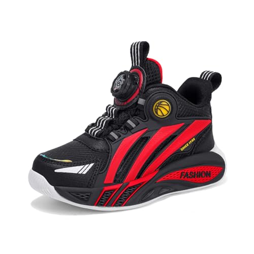Kinderschuhe Wasserdichtes Leder Jungen Sportschuhe Mädchen Turnschuhe Laufschuhe Outdoor Walking Jogging Running Fitnesss Tennis rutschfest Hallenschuhe Schwarz-Rot EU 38 von Ouoruee