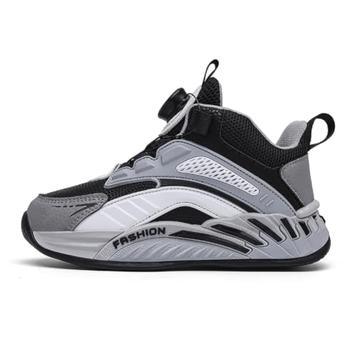 Kinderschuhe Wasserdichtes Leder Jungen Sportschuhe Mädchen Turnschuhe Laufschuhe Outdoor Walking Jogging Running Fitnesss Tennis rutschfest Hallenschuhe Schwarz und Grau EU 40 von Ouoruee