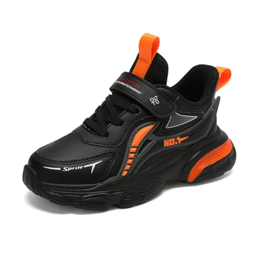 Kinderschuhe Wasserdichtes Leder Jungen Sportschuhe Mädchen Turnschuhe Laufschuhe Outdoor Walking Jogging Running Fitnesss Tennis rutschfest Hallenschuhe Schwarz und Orange EU 34 Kinderschuhe Wasserdichtes Leder Jungen Sportschuhe Mädchen Turnschuhe Laufschuhe Outdoor Walking Jogging Running Fitnesss Tennis rutschfest Hallenschuhe Schwarz und Orange EU 34 von Ouoruee