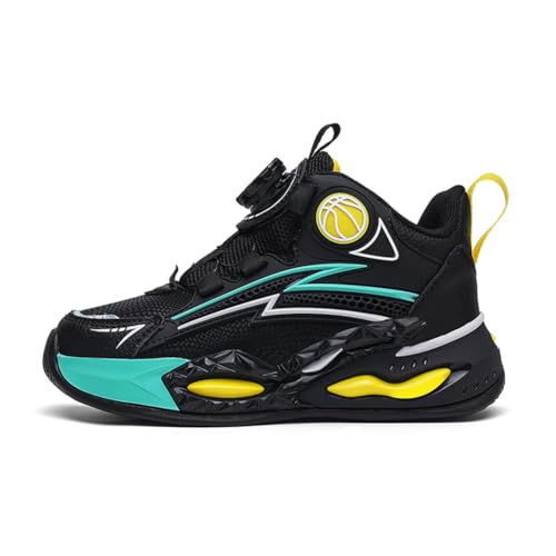 Kinderschuhe Wasserdichtes Leder Jungen Sportschuhe Mädchen Turnschuhe Laufschuhe Outdoor Walking Jogging Running Fitnesss Tennis rutschfest Hallenschuhe Schwarz und Seeblau EU 33 von Ouoruee