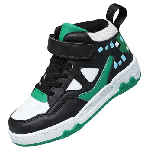 Kinderschuhe Wasserdichtes Leder Jungen Sportschuhe Mädchen Turnschuhe Laufschuhe Outdoor Walking Jogging Running Fitnesss Tennis rutschfest Hallenschuhe SchwarzGrün EU 33 von Ouoruee