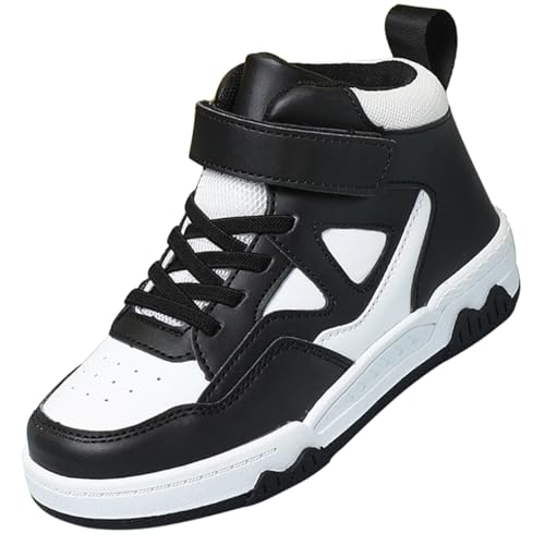 Kinderschuhe Wasserdichtes Leder Jungen Sportschuhe Mädchen Turnschuhe Laufschuhe Outdoor Walking Jogging Running Fitnesss Tennis rutschfest Hallenschuhe SchwarzWeiß EU 35 von Ouoruee