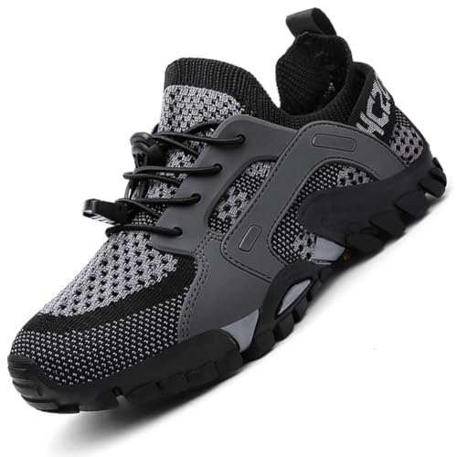 Mesh-Oberfläche Wanderschuhe für Herren Und Damen Trekkingschuhe Outdoor Schuhe rutschfeste Sportschuhe für Camping Wandern Grau 40 EU von Ouoruee