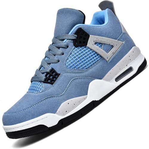 Ouoruee AJ 4 Retro Sneaker Herren Damen Schuhe Skateboardschuhe Laufschuhe Turnschuhe mit Luftpolster Walkingschuhe Basketballschuhe Sportschuhe Blau 39 EU von Ouoruee