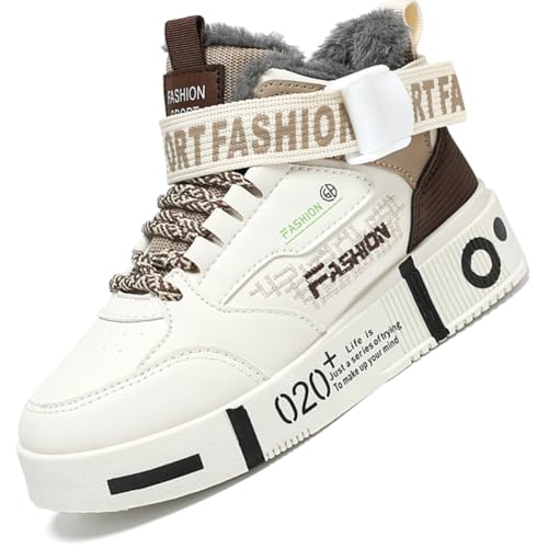Ouoruee Herren Mode Turnschuhe Damen Leichte Wanderschuhe Laufen Atmungsaktiv lässige Sneakers Unisex Wasserdicht Winterschuhe rutschfest Trekking Warme Gefüttert Winterstiefel BBrown 38 EU von Ouoruee