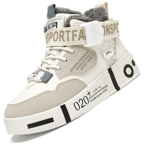 Ouoruee Herren Mode Turnschuhe Damen Leichte Wanderschuhe Laufen Atmungsaktiv lässige Sneakers Unisex Wasserdicht Winterschuhe rutschfest Trekking Warme Gefüttert Winterstiefel Beige 40 EU von Ouoruee