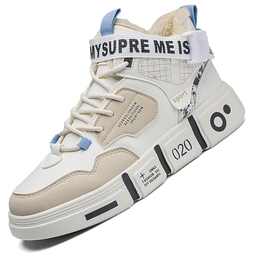 Ouoruee Herren Mode Turnschuhe Damen Leichte Wanderschuhe Laufen Atmungsaktiv lässige Sneakers Unisex Wasserdicht Winterschuhe rutschfest Trekking Warme Gefüttert Winterstiefel Beige 41 EU von Ouoruee