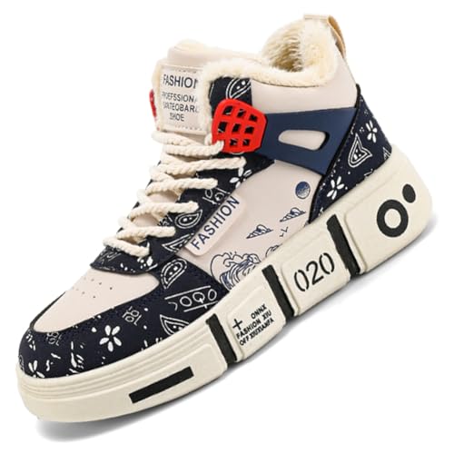 Ouoruee Herren Mode Turnschuhe Damen Leichte Wanderschuhe Laufen Atmungsaktiv lässige Sneakers Unisex Wasserdicht Winterschuhe rutschfest Trekking Warme Gefüttert Winterstiefel DBlau 42 EU von Ouoruee