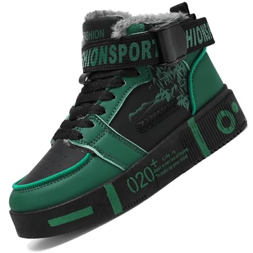 Ouoruee Herren Mode Turnschuhe Damen Leichte Wanderschuhe Laufen Atmungsaktiv lässige Sneakers Unisex Wasserdicht Winterschuhe rutschfest Trekking Warme Gefüttert Winterstiefel SGrün 38 EU von Ouoruee