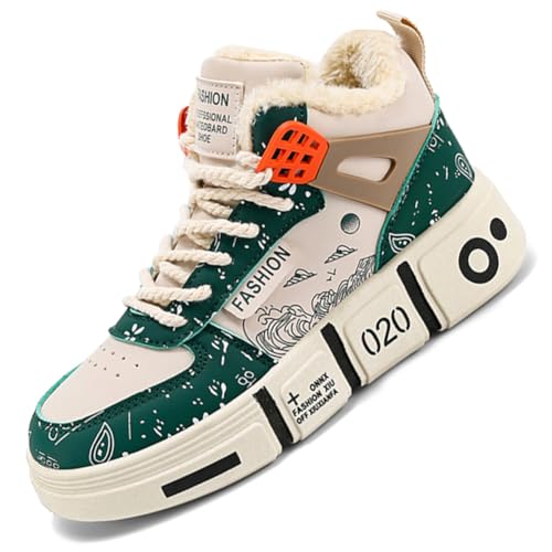 Ouoruee Herren Mode Turnschuhe Damen Leichte Wanderschuhe Laufen Atmungsaktiv lässige Sneakers Unisex Wasserdicht Winterschuhe rutschfest Trekking Warme Gefüttert Winterstiefel SGrün 42 EU von Ouoruee
