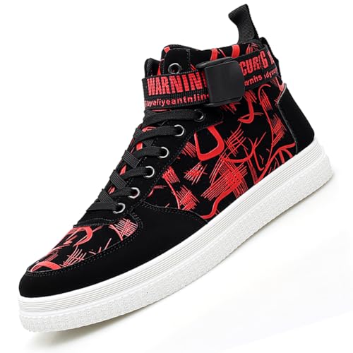 Ouoruee Herren Mode Turnschuhe Damen Leichte Wanderschuhe Laufen Atmungsaktiv lässige Sneakers Unisex Wasserdicht Winterschuhe rutschfest Trekking Warme Gefüttert Winterstiefel SRot 37 EU von Ouoruee