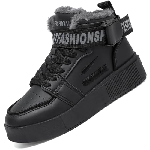 Ouoruee Herren Mode Turnschuhe Damen Leichte Wanderschuhe Laufen Atmungsaktiv lässige Sneakers Unisex Wasserdicht Winterschuhe rutschfest Trekking Warme Gefüttert Winterstiefel Schwarz 42 EU von Ouoruee