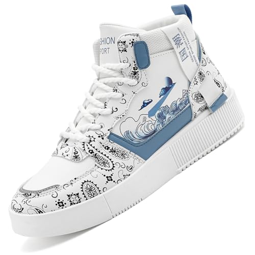 Ouoruee Herren Mode Turnschuhe Damen Leichte Wanderschuhe Laufen Atmungsaktiv lässige Sneakers Unisex Wasserdicht Winterschuhe rutschfest Trekking Warme Gefüttert Winterstiefel WBlau 43 EU von Ouoruee