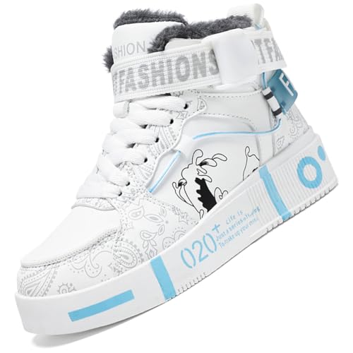 Ouoruee Herren Mode Turnschuhe Damen Leichte Wanderschuhe Laufen Atmungsaktiv lässige Sneakers Unisex Wasserdicht Winterschuhe rutschfest Trekking Warme Gefüttert Winterstiefel WGrau 38 EU von Ouoruee