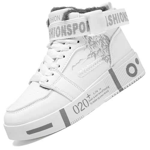 Ouoruee Herren Mode Turnschuhe Damen Leichte Wanderschuhe Laufen Atmungsaktiv lässige Sneakers Unisex Wasserdicht Winterschuhe rutschfest Trekking Warme Gefüttert Winterstiefel WGrau 40 EU von Ouoruee