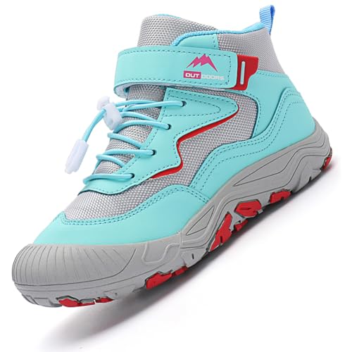 Ouoruee Kinder Barfußschuhe Unisex Wasserdicht Wanderschuhe Trekking Outdoor Kinderschuhe Sportschuhe Wasserdicht Barfussschuhe für Jungen Mädchen Blau 27EU von Ouoruee