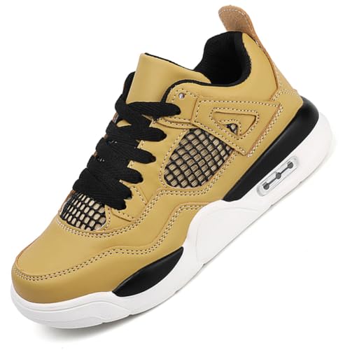 Ouoruee Retro Sneaker Junge Mädchen Schuhe Kinder Skateboardschuhe Laufschuhe Turnschuhe mit Luftpolster Walkingschuhe Basketballschuhe Sportschuhe 005Braun 37 EU von Ouoruee
