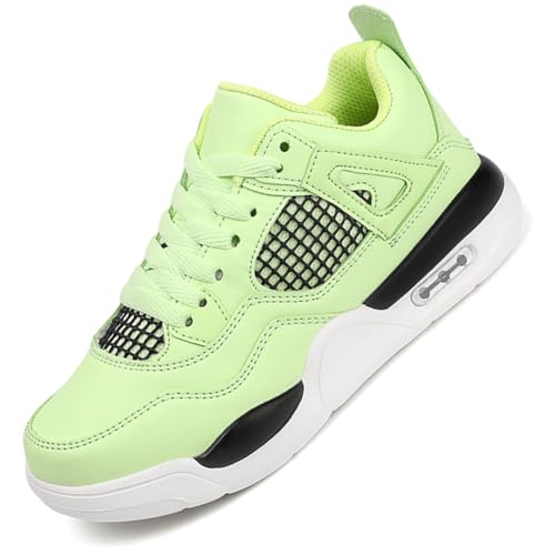 Ouoruee Retro Sneaker Junge Mädchen Schuhe Kinder Skateboardschuhe Laufschuhe Turnschuhe mit Luftpolster Walkingschuhe Basketballschuhe Sportschuhe 005Grün 38 EU von Ouoruee