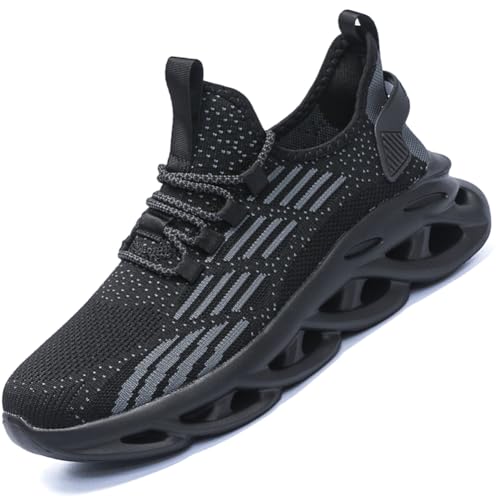 Ouoruee Sneaker Halloween Schädel Schuhe Sportschuhe Laufschuhe Turnschuhe Walkingschuhe Deman Herren rutschfest Atmungsakti Leichte Schwarz 47 EU von Ouoruee