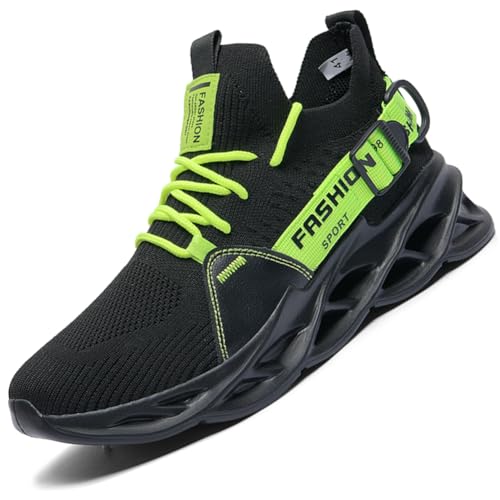 Ouoruee Sneaker Halloween Schädel Schuhe Sportschuhe Laufschuhe Turnschuhe Walkingschuhe Deman Herren rutschfest Atmungsakti Leichte SchwarzGrün 48 EU von Ouoruee