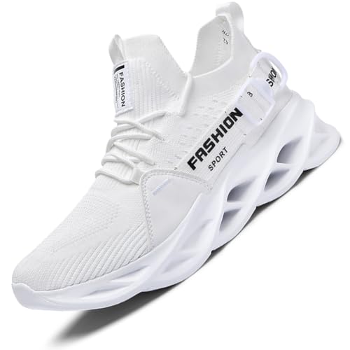 Ouoruee Sneaker Halloween Schädel Schuhe Sportschuhe Laufschuhe Turnschuhe Walkingschuhe Deman Herren rutschfest Atmungsakti Leichte Weiß 48 EU von Ouoruee