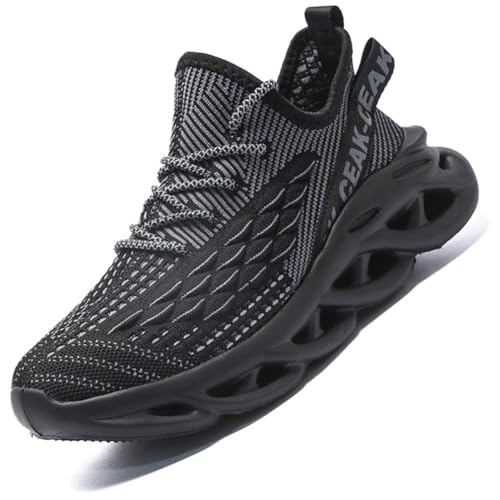 Ouoruee Sneaker Schuhe Sportschuhe Laufschuhe Turnschuhe Walkingschuhe Deman Herren rutschfest Atmungsakti Leichte Schwarz 46 EU von Ouoruee