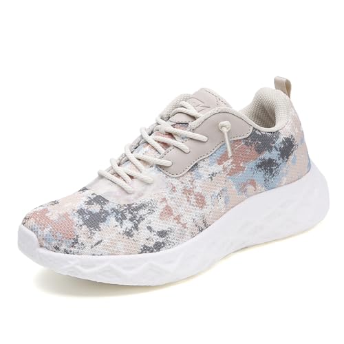 Sneaker Damen Turnschuhe Laufschuhe Sportschuhe Joggingschuhe Running Schuhe Walkingschuhe Outdoor Straßenlaufschuhe Atmungsaktiv Beige EU 38 von Ouoruee
