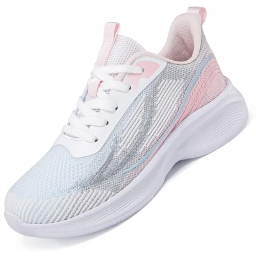 Sneaker Damen Turnschuhe Laufschuhe Sportschuhe Joggingschuhe Running Schuhe Walkingschuhe Outdoor Straßenlaufschuhe Atmungsaktiv Rosa 40 EU von Ouoruee
