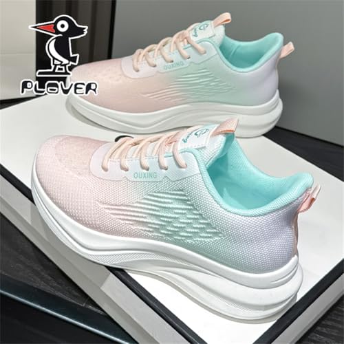 Sneaker Damen Turnschuhe Laufschuhe Sportschuhe Joggingschuhe Running Schuhe Walkingschuhe Outdoor Straßenlaufschuhe Atmungsaktiv Rosagrün EU 38 von Ouoruee
