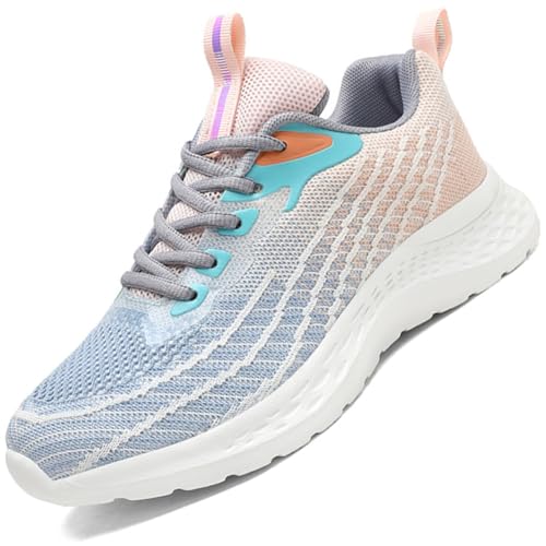 Sneaker Damen Turnschuhe Laufschuhe Sportschuhe Joggingschuhe Running Schuhe Walkingschuhe Outdoor Straßenlaufschuhe Atmungsaktiv SBlau 35 EU von Ouoruee