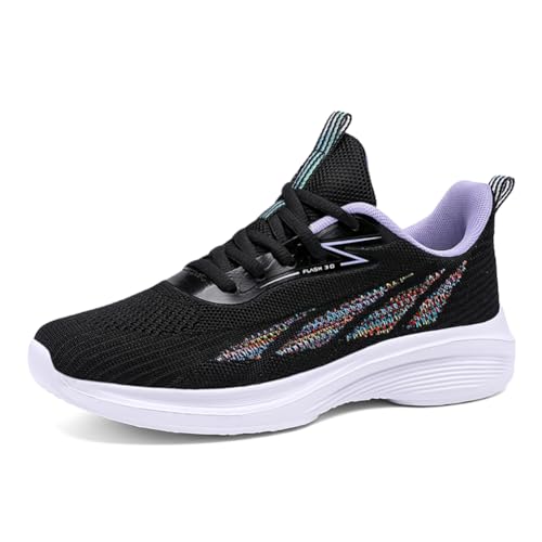 Sneaker Damen Turnschuhe Laufschuhe Sportschuhe Joggingschuhe Running Schuhe Walkingschuhe Outdoor Straßenlaufschuhe Atmungsaktiv Schwarz EU 38 von Ouoruee