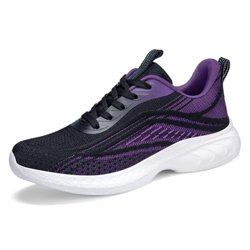Sneaker Damen Turnschuhe Laufschuhe Sportschuhe Joggingschuhe Running Schuhe Walkingschuhe Outdoor Straßenlaufschuhe Atmungsaktiv Schwarz EU 42 von Ouoruee