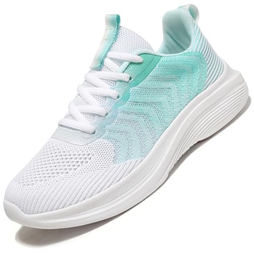 Sneaker Damen Turnschuhe Laufschuhe Sportschuhe Joggingschuhe Running Schuhe Walkingschuhe Outdoor Straßenlaufschuhe Atmungsaktiv WGrün 41 EU von Ouoruee