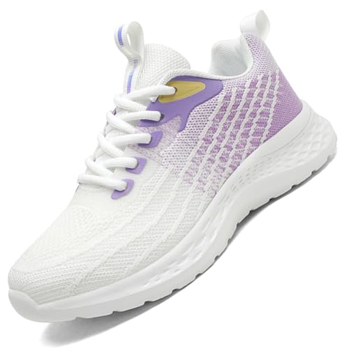 Sneaker Damen Turnschuhe Laufschuhe Sportschuhe Joggingschuhe Running Schuhe Walkingschuhe Outdoor Straßenlaufschuhe Atmungsaktiv WLila 37 EU von Ouoruee