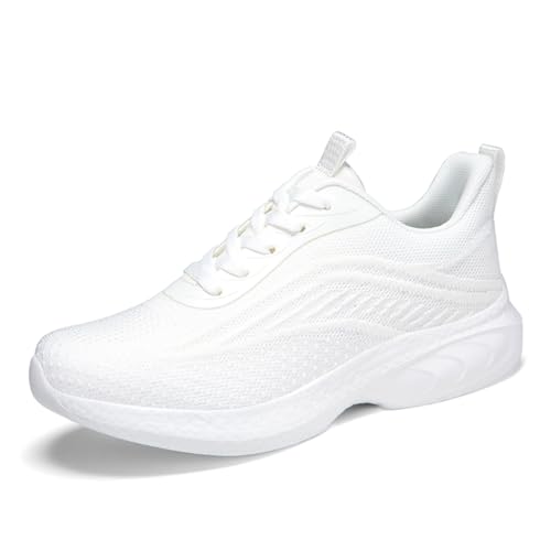 Sneaker Damen Turnschuhe Laufschuhe Sportschuhe Joggingschuhe Running Schuhe Walkingschuhe Outdoor Straßenlaufschuhe Atmungsaktiv Weiß EU 38 von Ouoruee